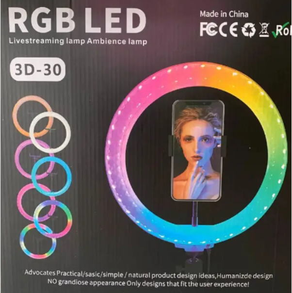 RGB LED Livestreaming lamp Ambience lamp 3D-30