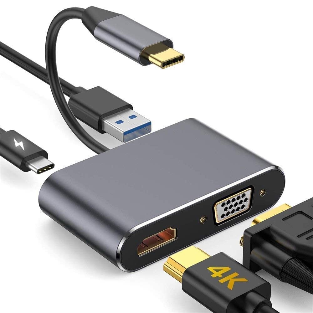 Type-C to HUB PD HDMI+VGA+USB