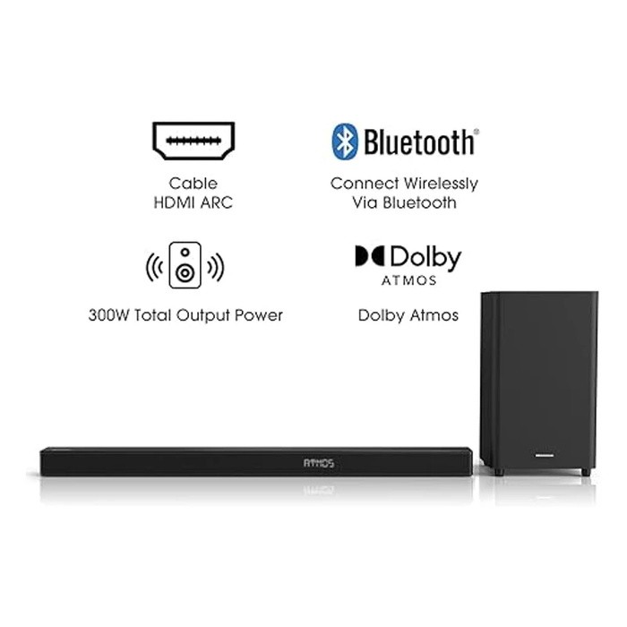 Hisense HS312 3.1 CH Sound bar with wireless sub woofer,300W